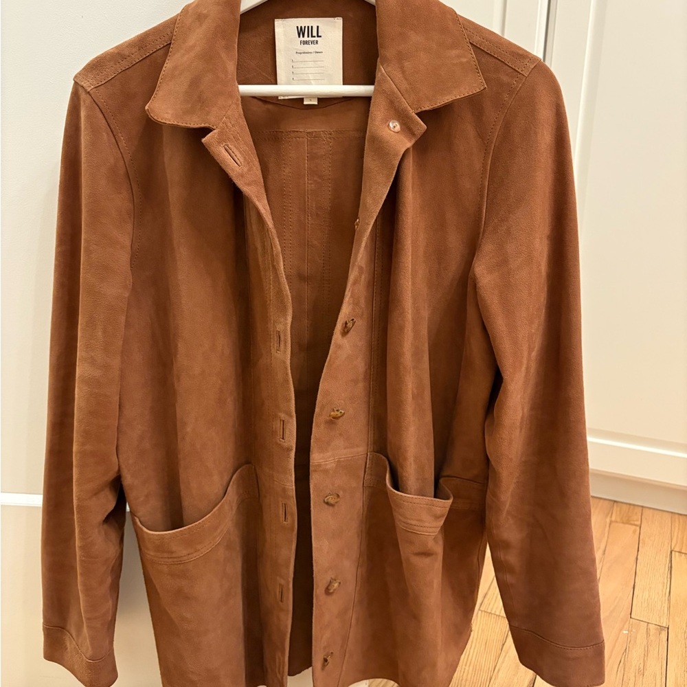 Sezane Will Brown Camel Suede Jacket S Small